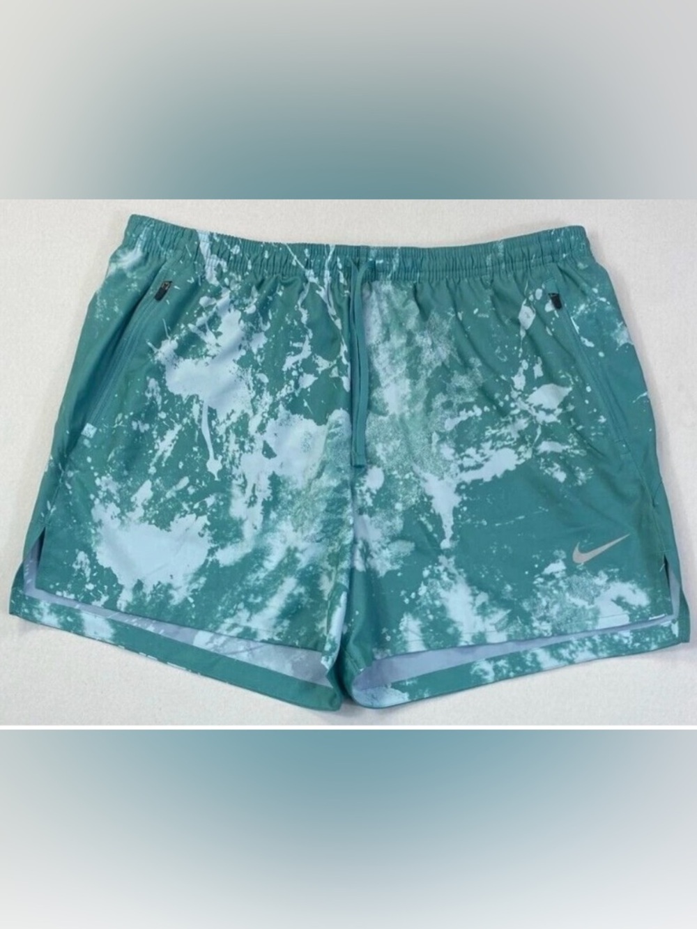 Nike Teal and White Tie-Dye Athletic Shorts